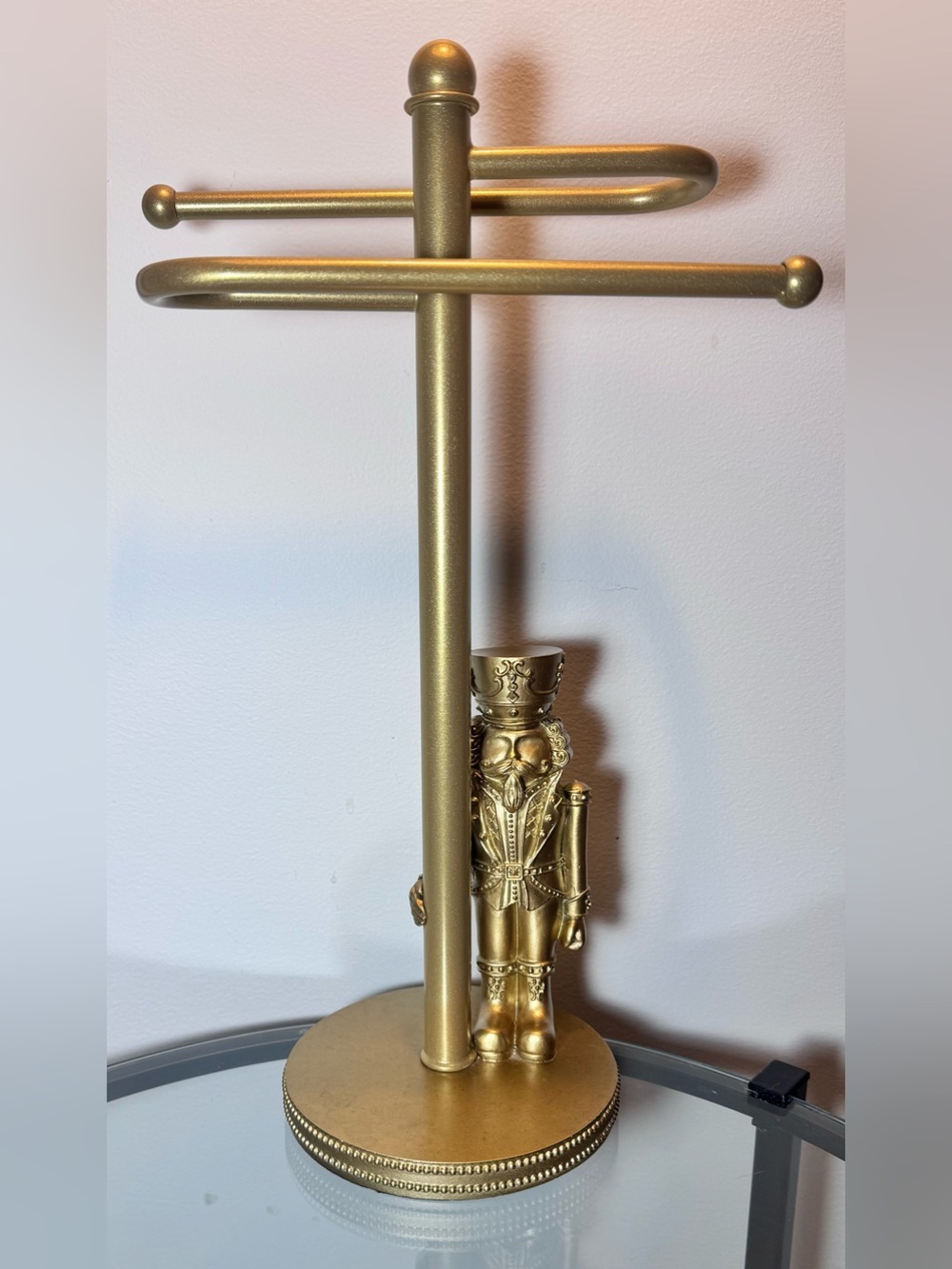 Gold Nutcracker towel Stand / Royal guard base Decorative Home Accent